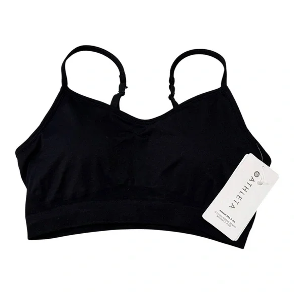 ATHLETA RENEW Seamless Bra Black size Medium D/DD NEW Lounge Yoga Active - Picture 3 of 5